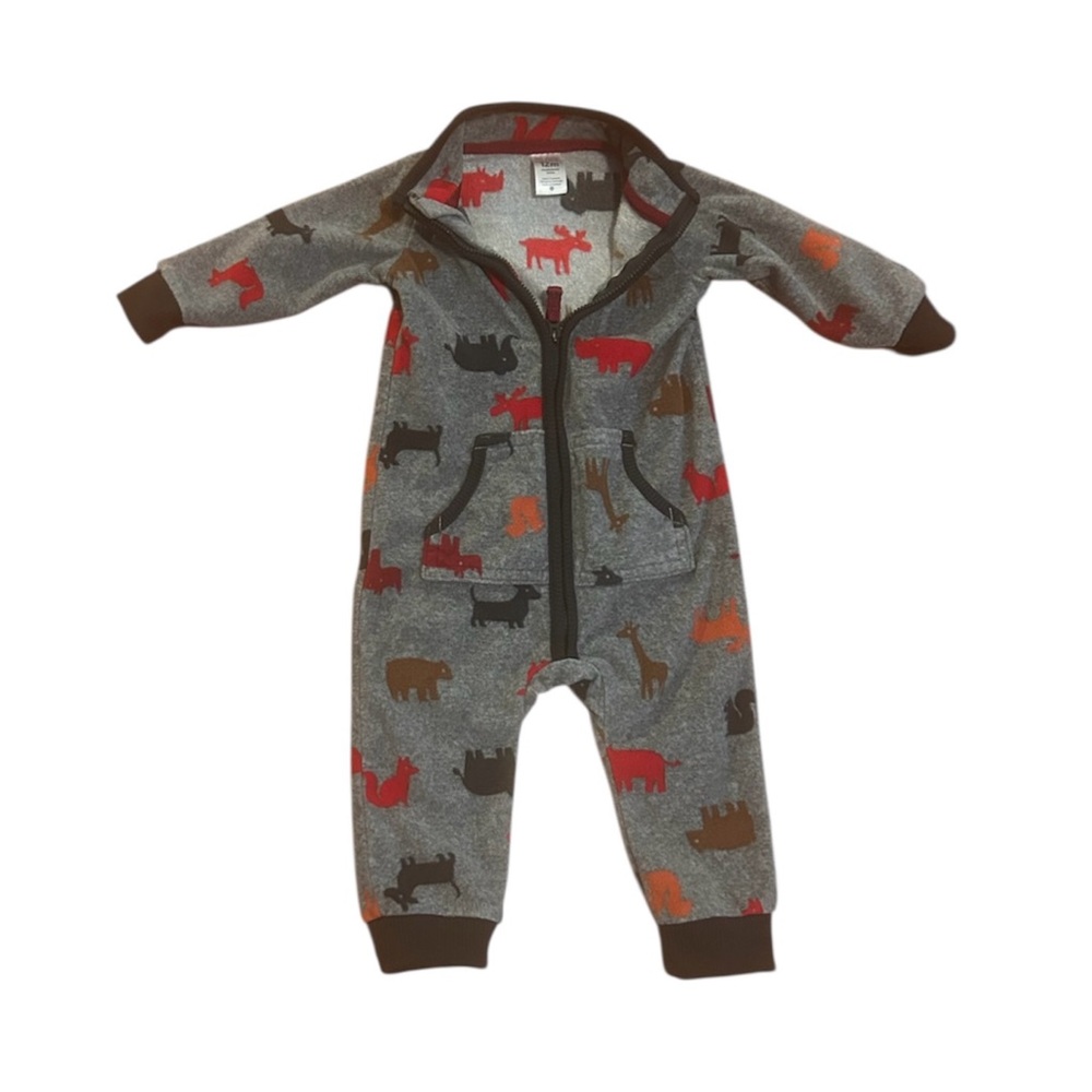 12m Carter’s Fleece Zipper Romper Zip Footless onesie Coveralls 9-12m 12 Month